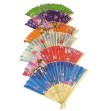 Eventail motifs bambou et tissu assortis