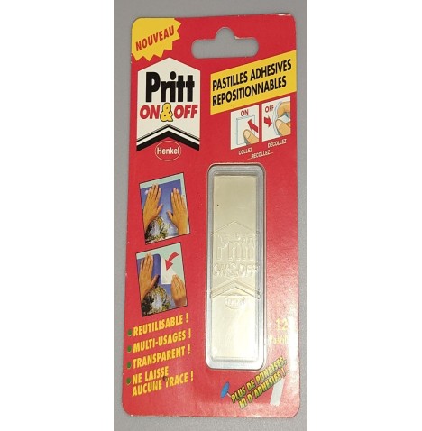 Paquet de 12 pastilles adhésives repositionnables