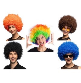 Perruque afro orange