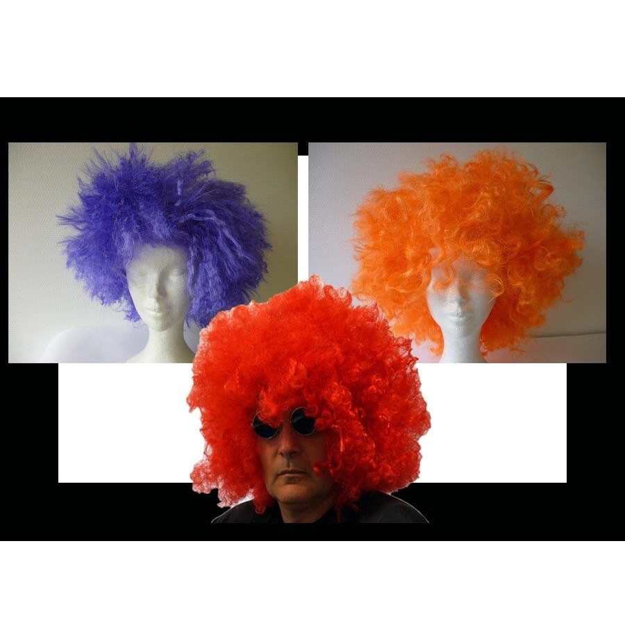 Perruque afro orange
