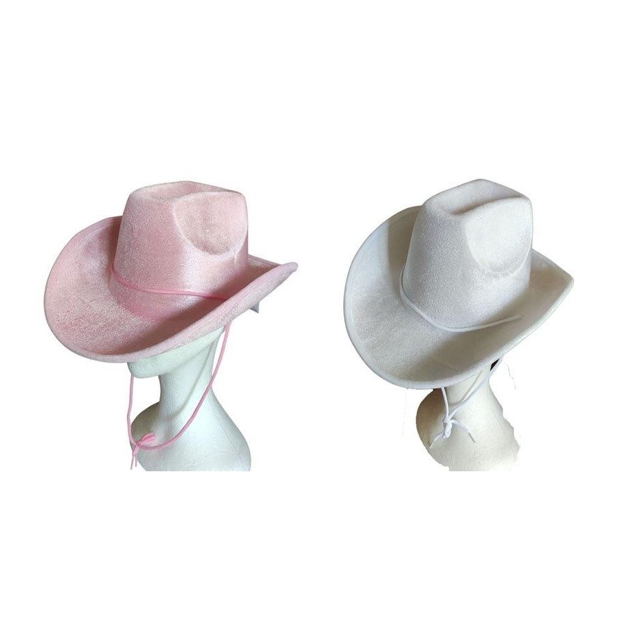 Chapeau cow boy feutre rose