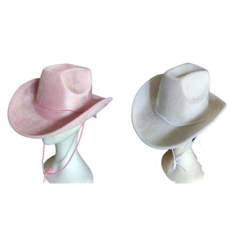 Chapeau cow boy feutre rose