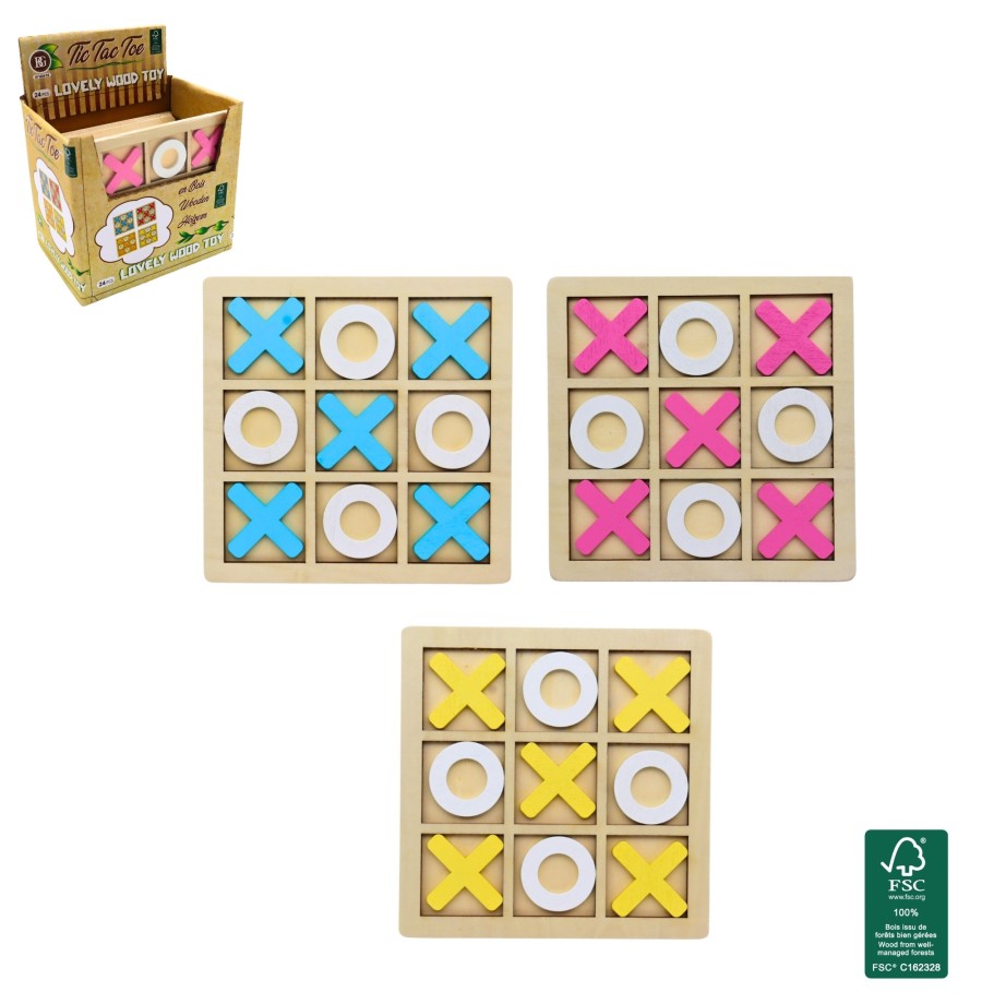 Jeu de Tic Tac Toe en bois