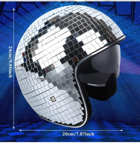 Casque Disco à Facettes avec Visière - Accessoire de Fête Unique