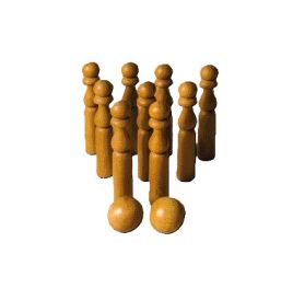 Jeu de 9 quilles 50 cm en bois vernis+ 1 boule