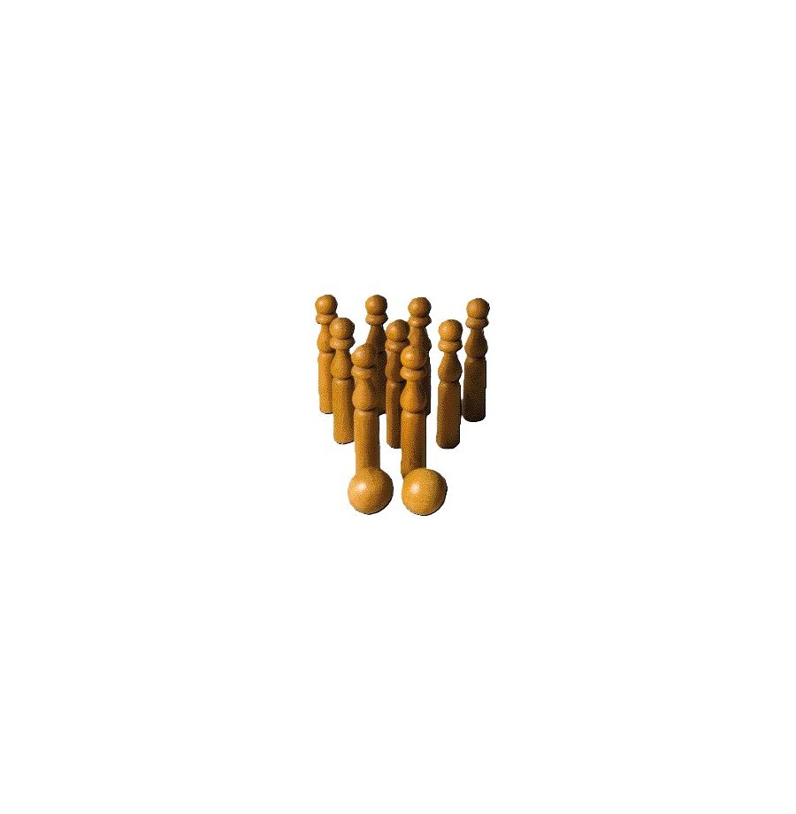Jeu de 9 quilles 50 cm en bois vernis+ 1 boule