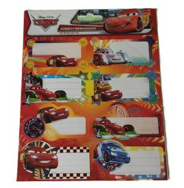 Planche de 16 étiquettes adhésives Cars