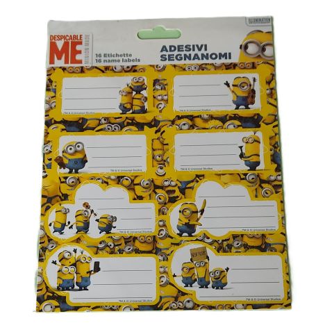 Planche de 16 étiquettes adhésives Les Minions