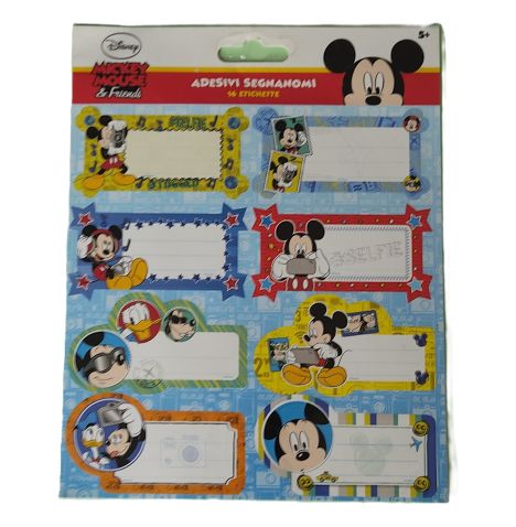 Planche de 16 étiquettes adhésives Mickey