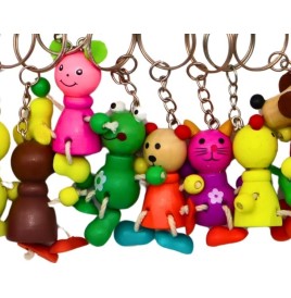 Porte clé animal en bois 4 cm