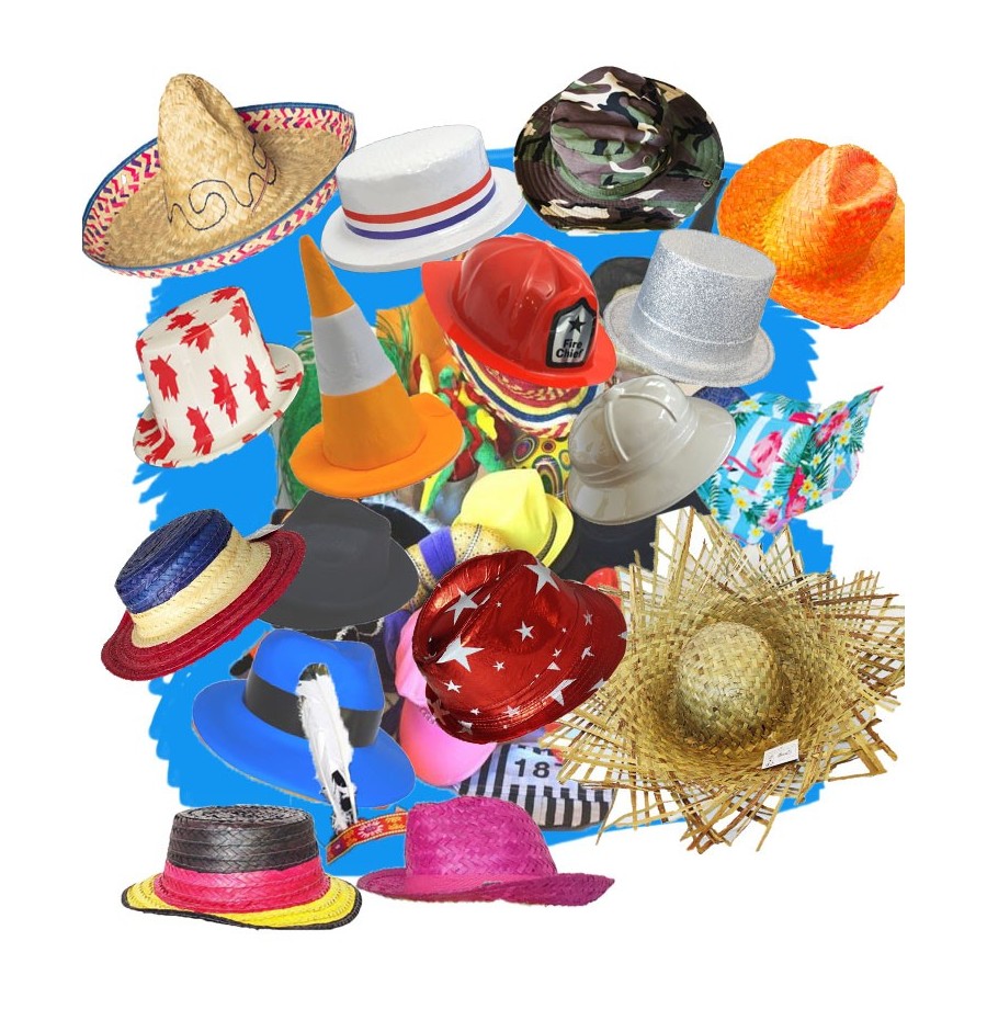 Lot 30 chapeaux modèles assortis Lot 30 chapeaux modèles assortis