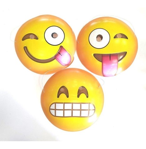 Masques Emoji 4 Modèles – Sourire, Clin d’Œil, Rire, Surprise |
