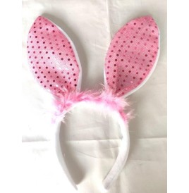 Serre-tête bunny rose