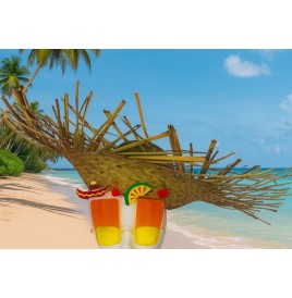Lot Tropical – Chapeaux des Îles et Lunettes Cocktail Festives