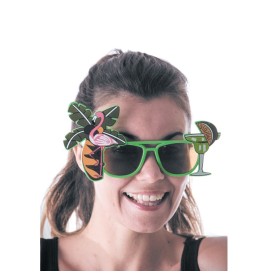 Lunettes paradis tropicales – Rose, oiseau & hibiscus