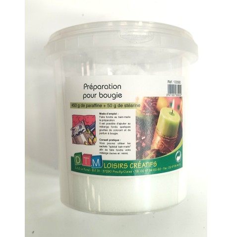 Préparation pour bougie  450 gr de paraffine + 50 gr de stéarine