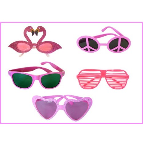 Lot de 15 Lunettes Roses Assorties – Accessoires Fête Girly