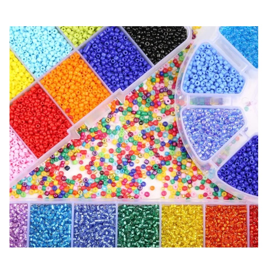 Sachet 100g perle rocaille mat noir