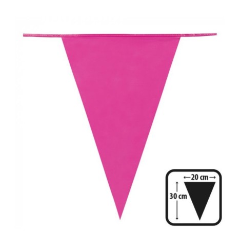 Guirlande Rose 10 m – 10 Fanions PVC pour Fête & Décoration