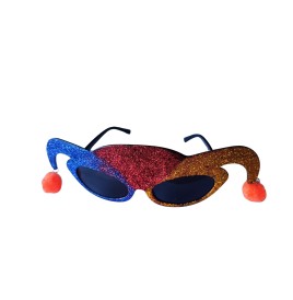 🤡 Lunettes bouffon pailletées avec pompon –  Pour un look festif