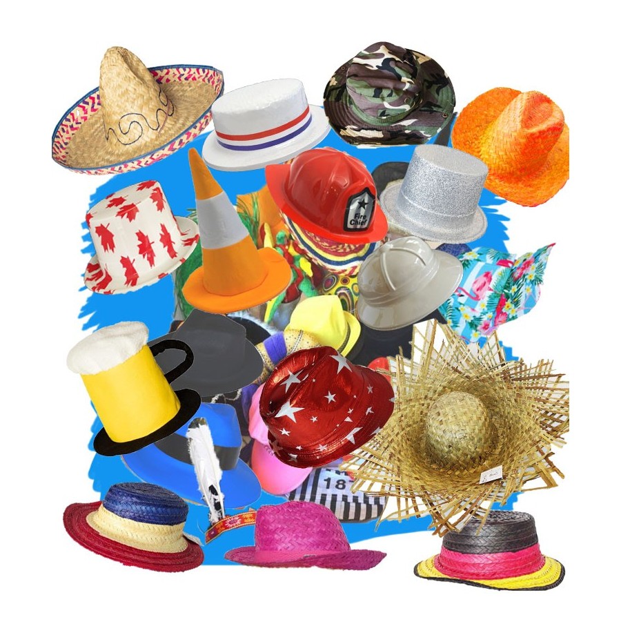 Lot 30 chapeaux modèles assortis Lot 30 chapeaux modèles assortis