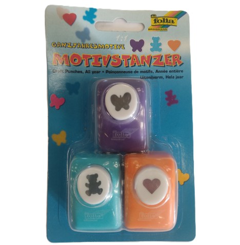 Set 3 mini perforatrice(Papillon Ourson Coeur)