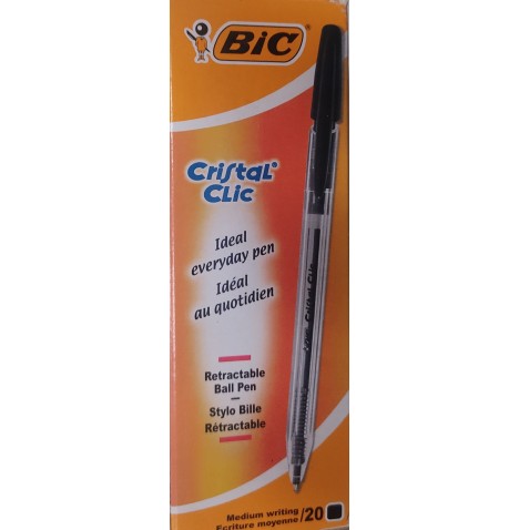 Stylo bille Cristal Clic l'unité Couleurs au choix