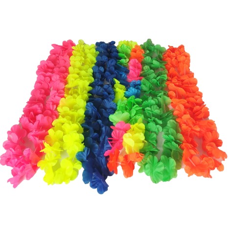 Lot 72 Colliers Hawaï – Accessoires Fête Tropicale Multicolores