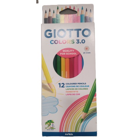 Crayons couleurs 18 cm étui de 12 - Crayons et Feutres  pas cher