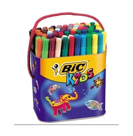Pot 84 feutres Bic Kids pointe fine