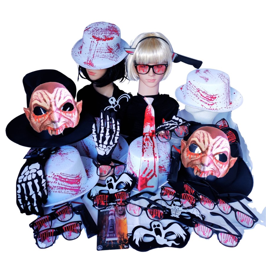 Lot Halloween sanglant : accessoires ensanglantés pour vos soirées Lot Halloween sanglant : accessoires ensanglantés pour vos soirées