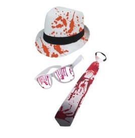 Pack Sanglant Halloween – Chapeaux, Lunettes & Cravates Ensanglantés