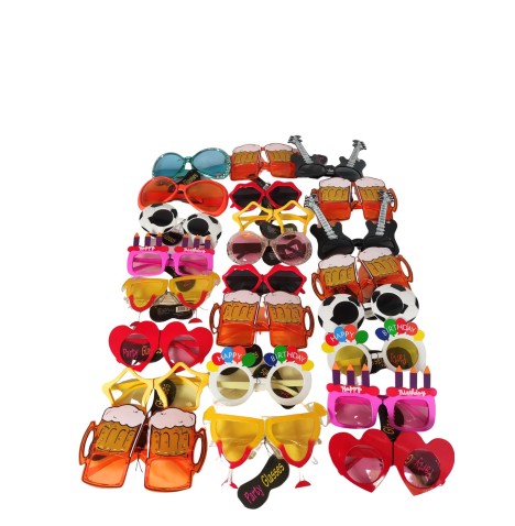 Lot 24 Lunettes FUN – Accessoires Colorés et Déjantés pour Soirée