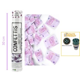 Canon à confettis 30cm fauxbillets euros - Accessoires  pas cher