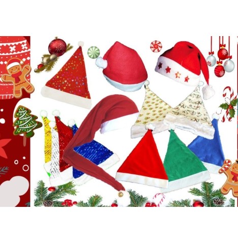 Lot 50 bonnets de Noël 🎅 Mix feutrine, velours & fun !