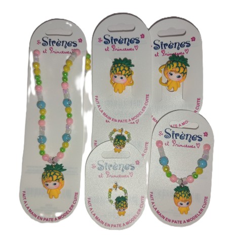 Parure bijoux sirène et princesse 6 pièces, 20 Modèles au choix
