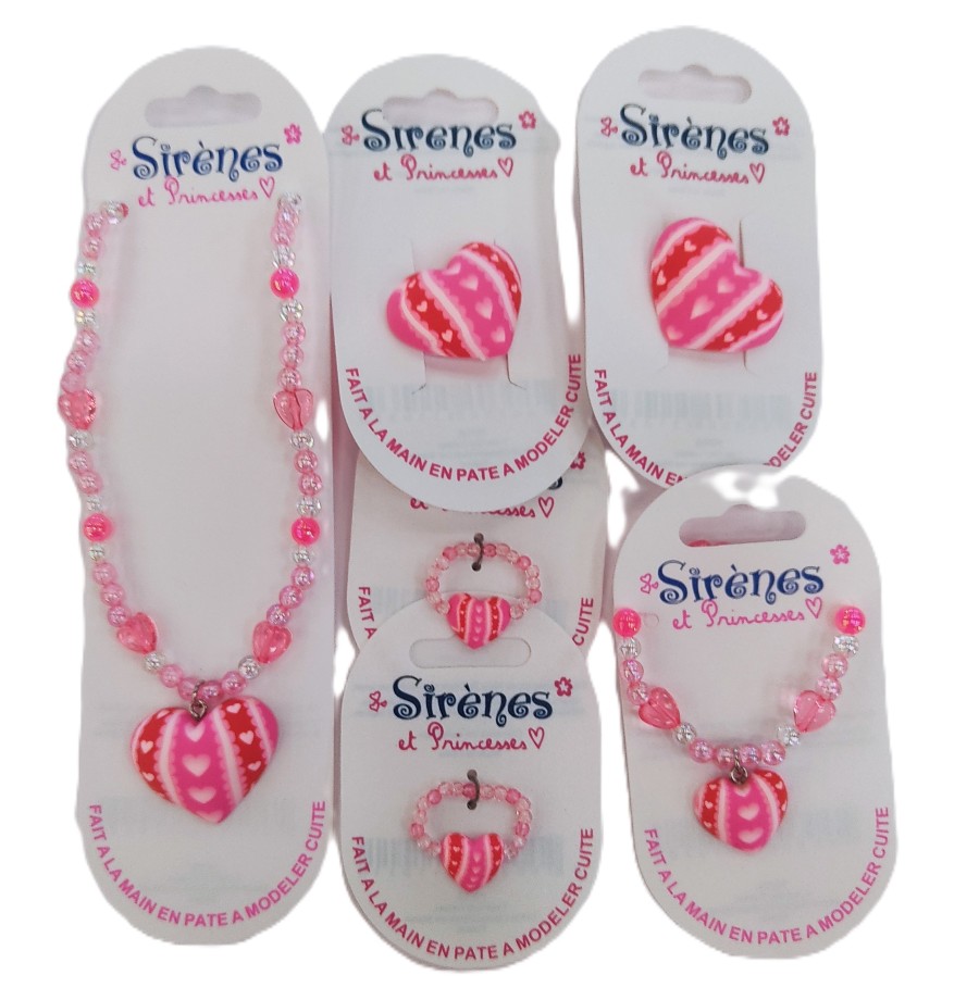 Parure bijoux sirène et princesse 6 pièces, 21 Modèles au choix