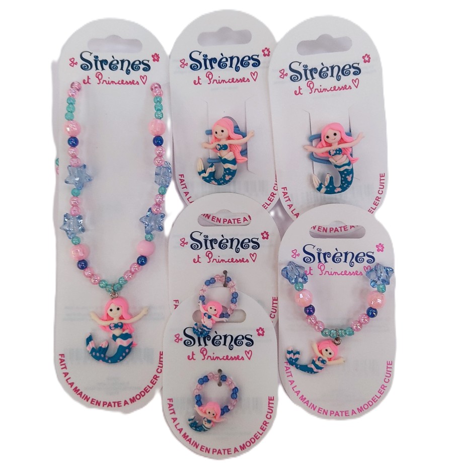 Parure bijoux sirène et princesse 6 pièces, 21 Modèles au choix Parure bijoux sirène et princesse 6 pièces, 21 Modèles au choix