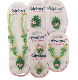 Parure bijoux sirène et princesse 6 pièces, 21 Modèles au choix