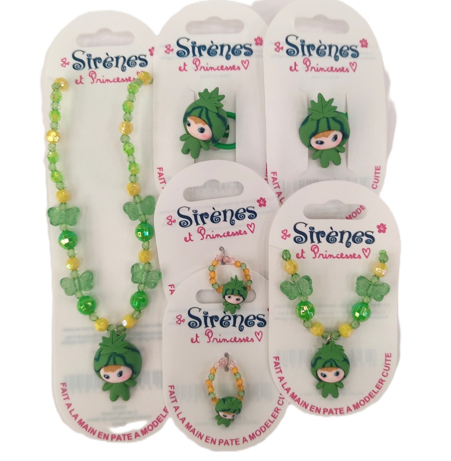 Parure bijoux sirène et princesse 6 pièces, 21 Modèles au choix
