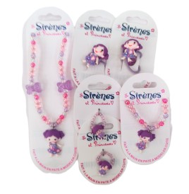 Parure bijoux sirène et princesse 6 pièces, 21 Modèles au choix