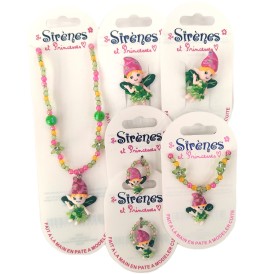 Parure bijoux sirène et princesse 6 pièces, 21 Modèles au choix