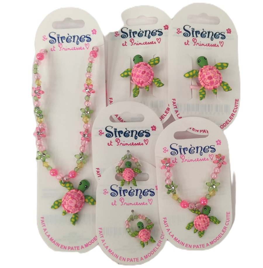 Parure bijoux sirène et princesse 6 pièces, 21 Modèles au choix