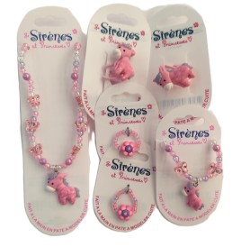 Parure bijoux sirène et princesse 6 pièces, 21 Modèles au choix