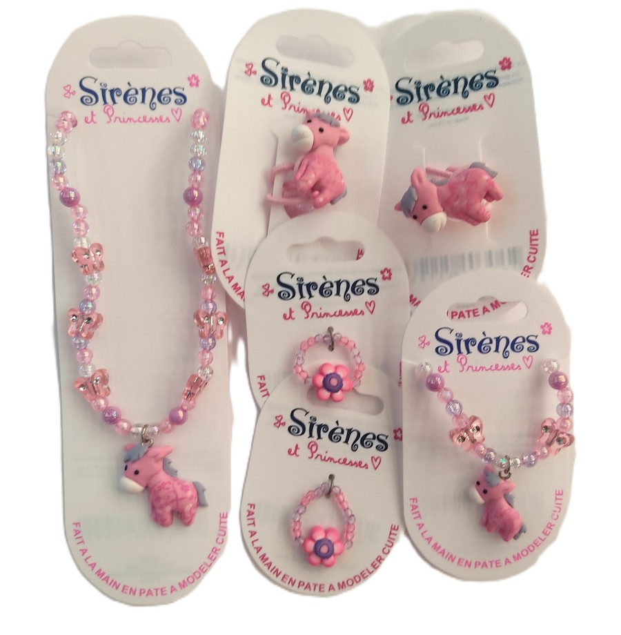 Parure bijoux sirène et princesse 6 pièces, 21 Modèles au choix Parure bijoux sirène et princesse 6 pièces, 21 Modèles au choix