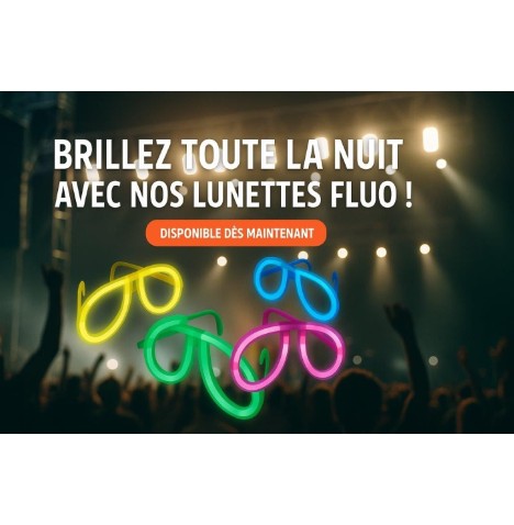 Lunettes fluo – Accessoire fun, couleurs fluo au choix