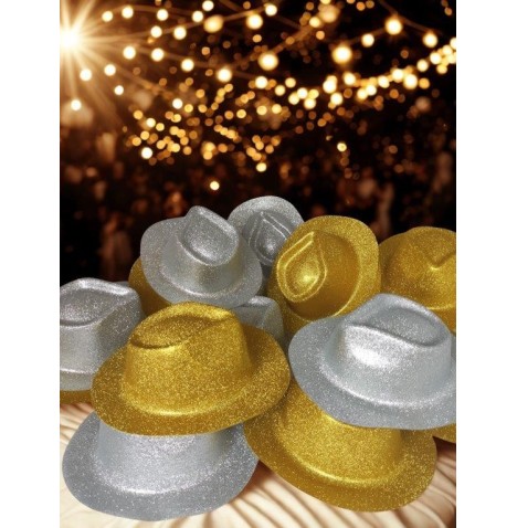 20 Chapeaux Borsalino Pailletés – OR et ARGENT