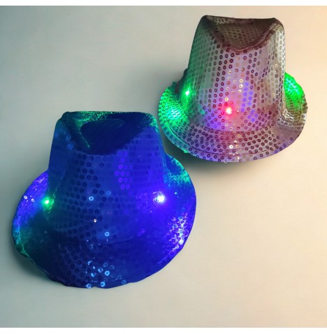 10 Borsalinos LED Or et Bleu