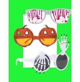Lot 18 Lunettes Halloween – Fantôme, Citrouille, Chauve-Souris, Sang