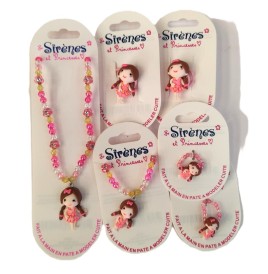 Parure bijoux sirène et princesse 6 pièces, 21 Modèles au choix